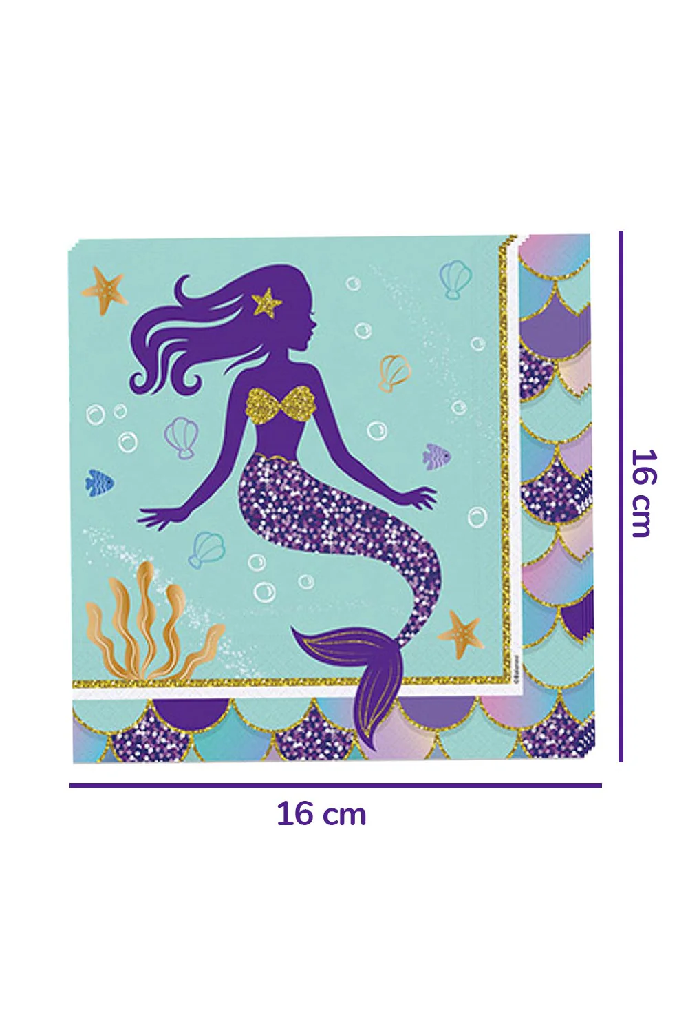 Lila  Deniz Kızı Temalı 16'lı Peçete - Image 3