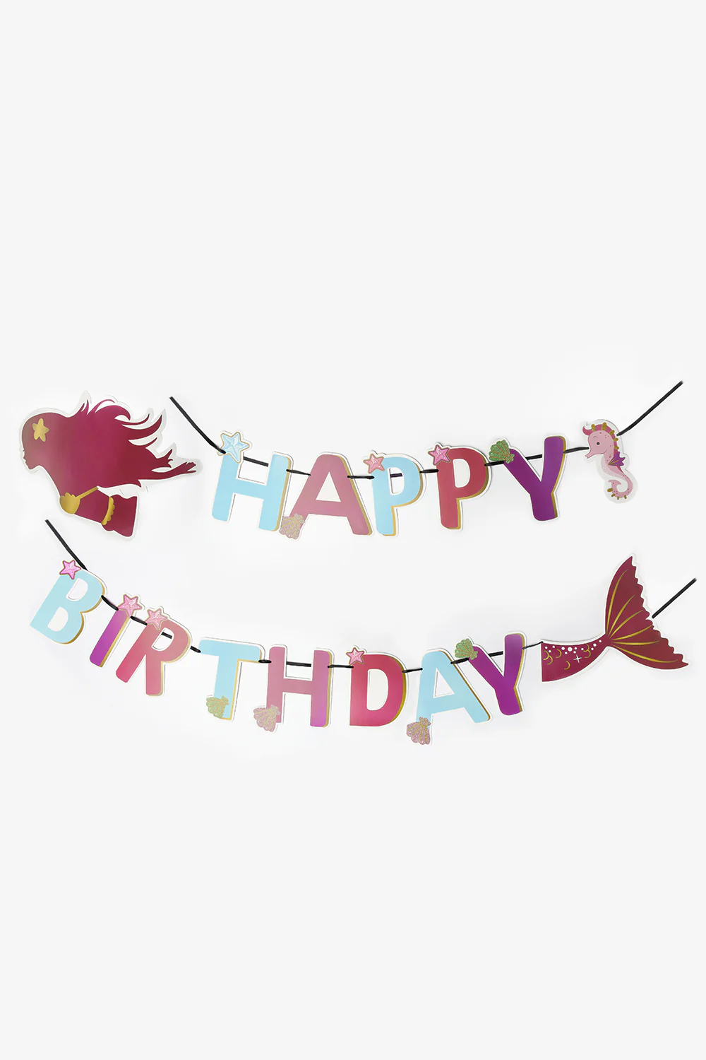 Lila Deniz Kızı Temalı Happy Birthday Banner