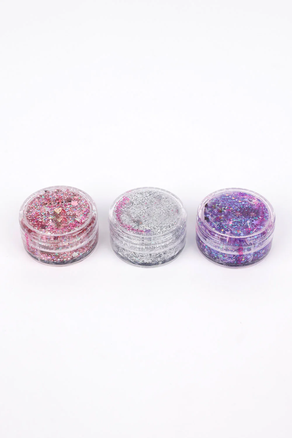 Lila-Gümüş-Fuşya  Glitter Simli Kız Çocuk Jel Far - Image 2