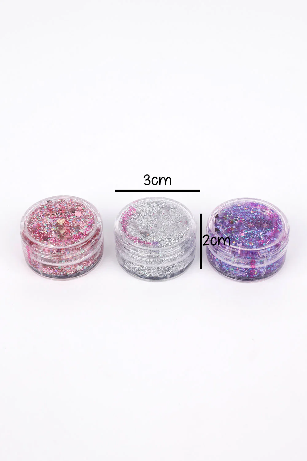 Lila-Gümüş-Fuşya  Glitter Simli Kız Çocuk Jel Far - Image 3