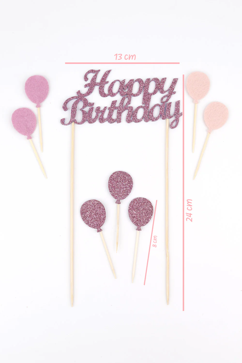 Lila  Happy Birthday Balon Pasta Süsü - Image 4