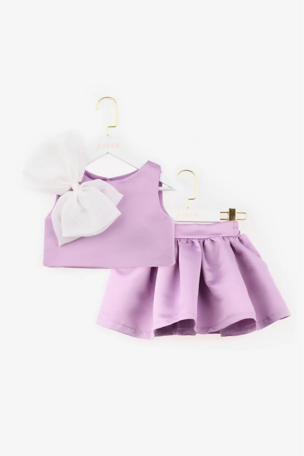 Lila Organze Fiyonklu Kız Çocuk İkili Takım - Gale - Image 5