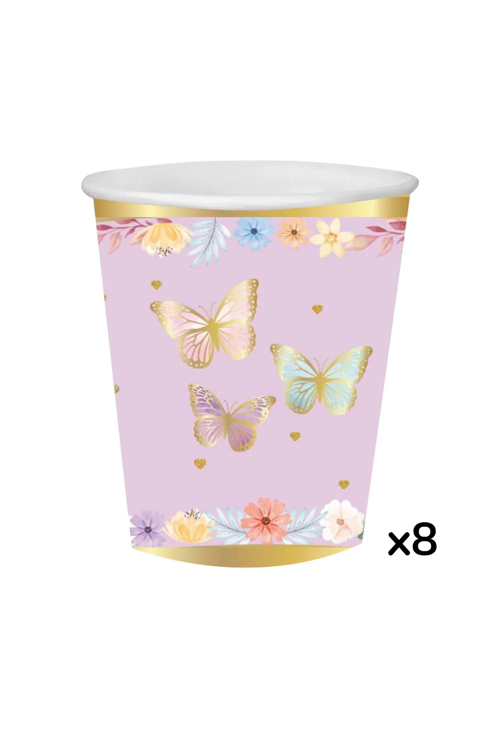 Lila Temalı 8'li Bardak Tabak Set - Image 3