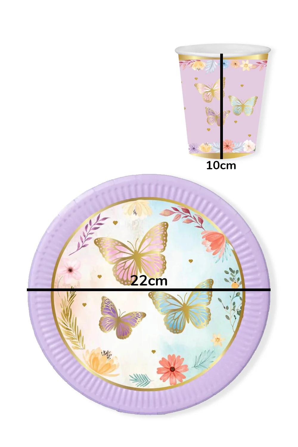 Lila Temalı 8'li Bardak Tabak Set - Image 4