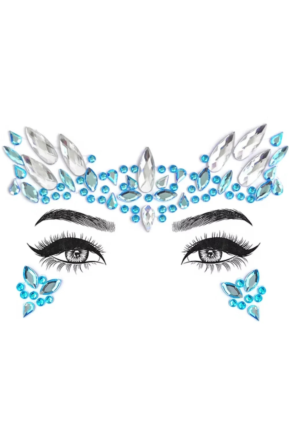 Mavi Elmas Model Kız Çocuk Yüz Sticker - Image 2