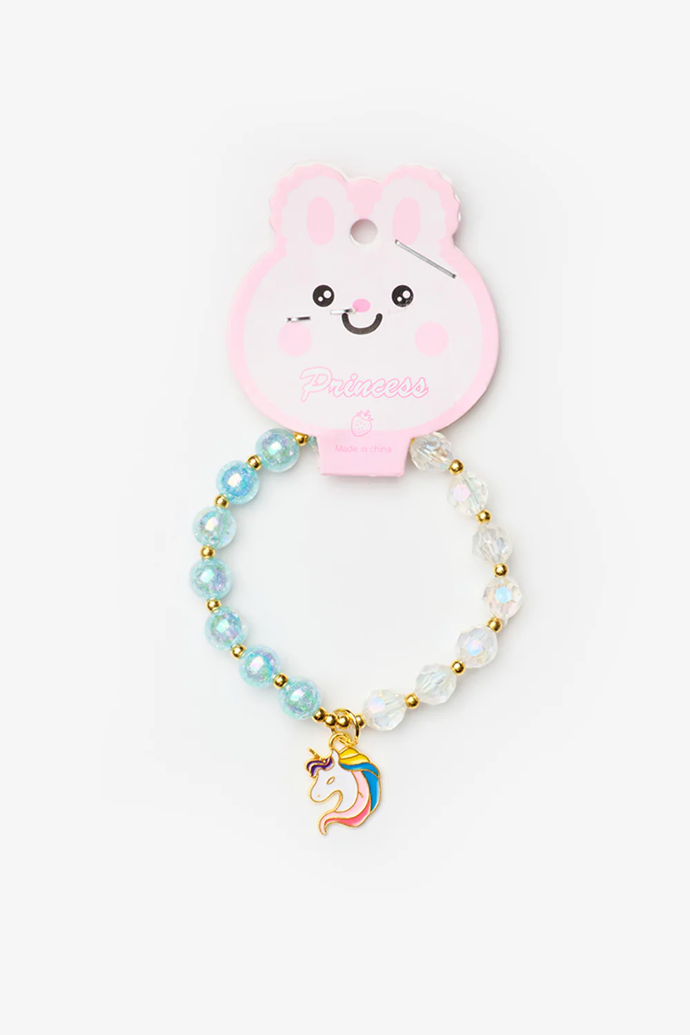Mavi  Unicorn Figürlü Kız Çocuk Boncuk Bileklik