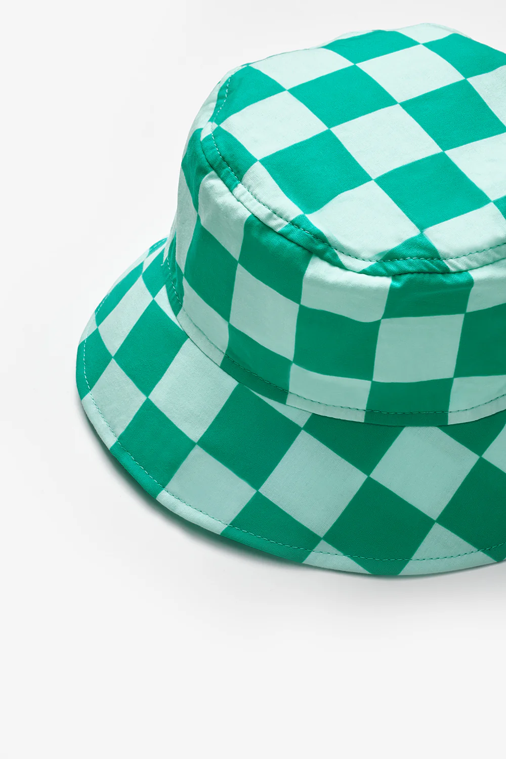 Mint Dama Desenli Çocuk Bucket Şapka - Image 2