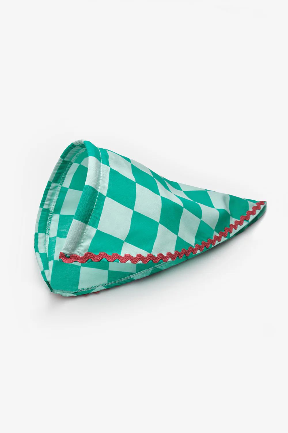 Mint Dama Desenli Kız Çocuk Üçgen Bandana Taç