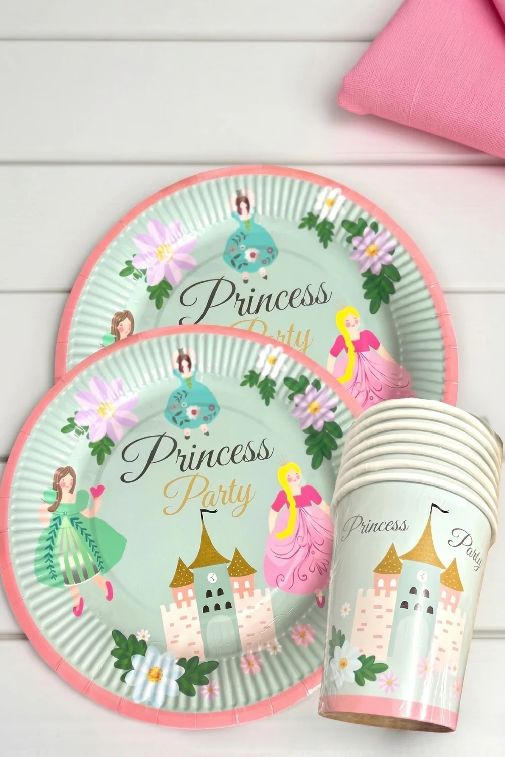 Mint Prenses Temalı 8'li Tabak Bardak Set - Image 2