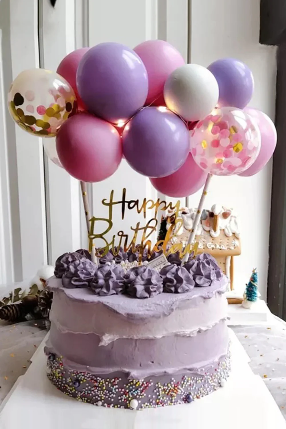 Mor Balon Pasta Süsü