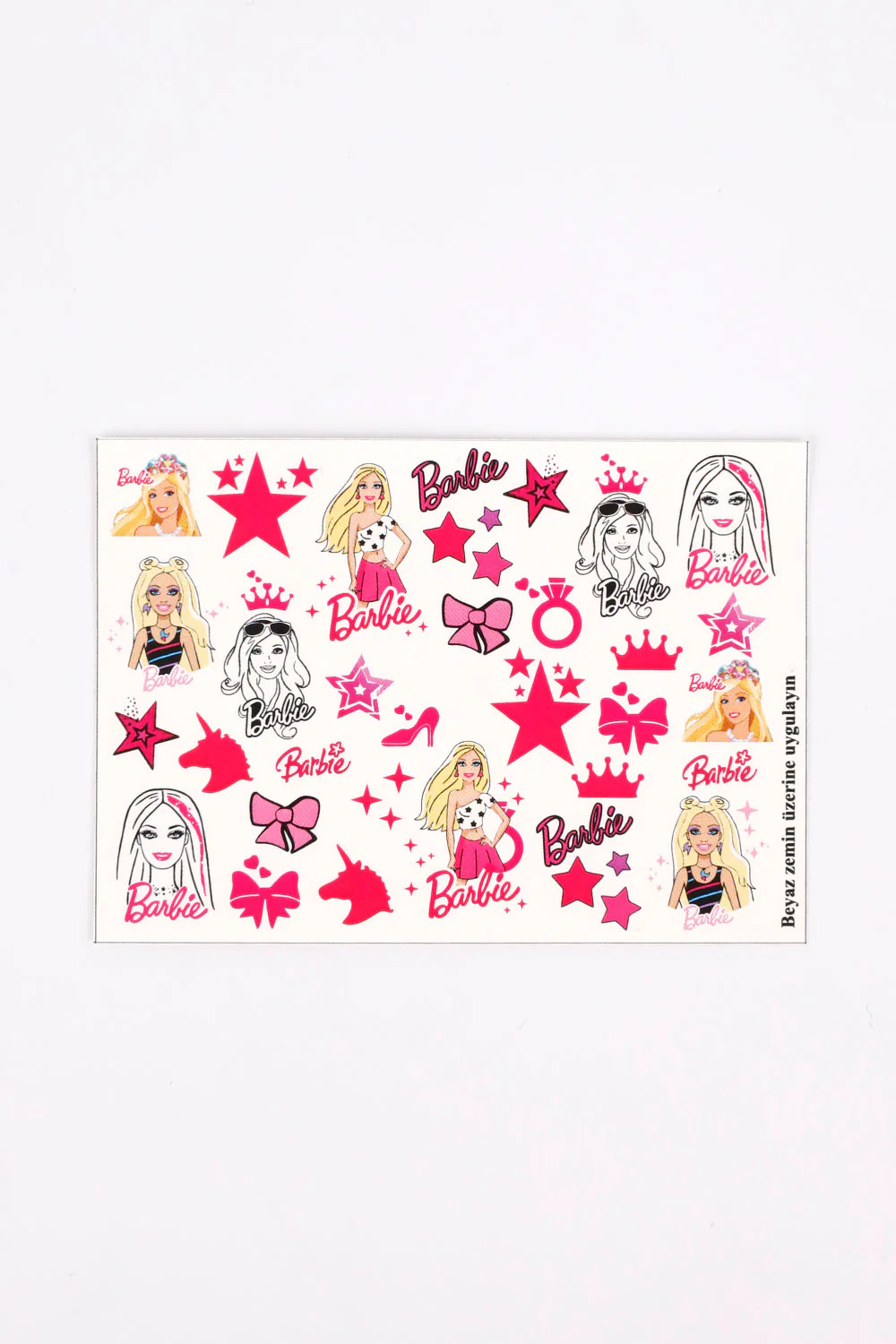 Pembe  Barbie Kız Çocuk Tırnak Sticker - Image 2
