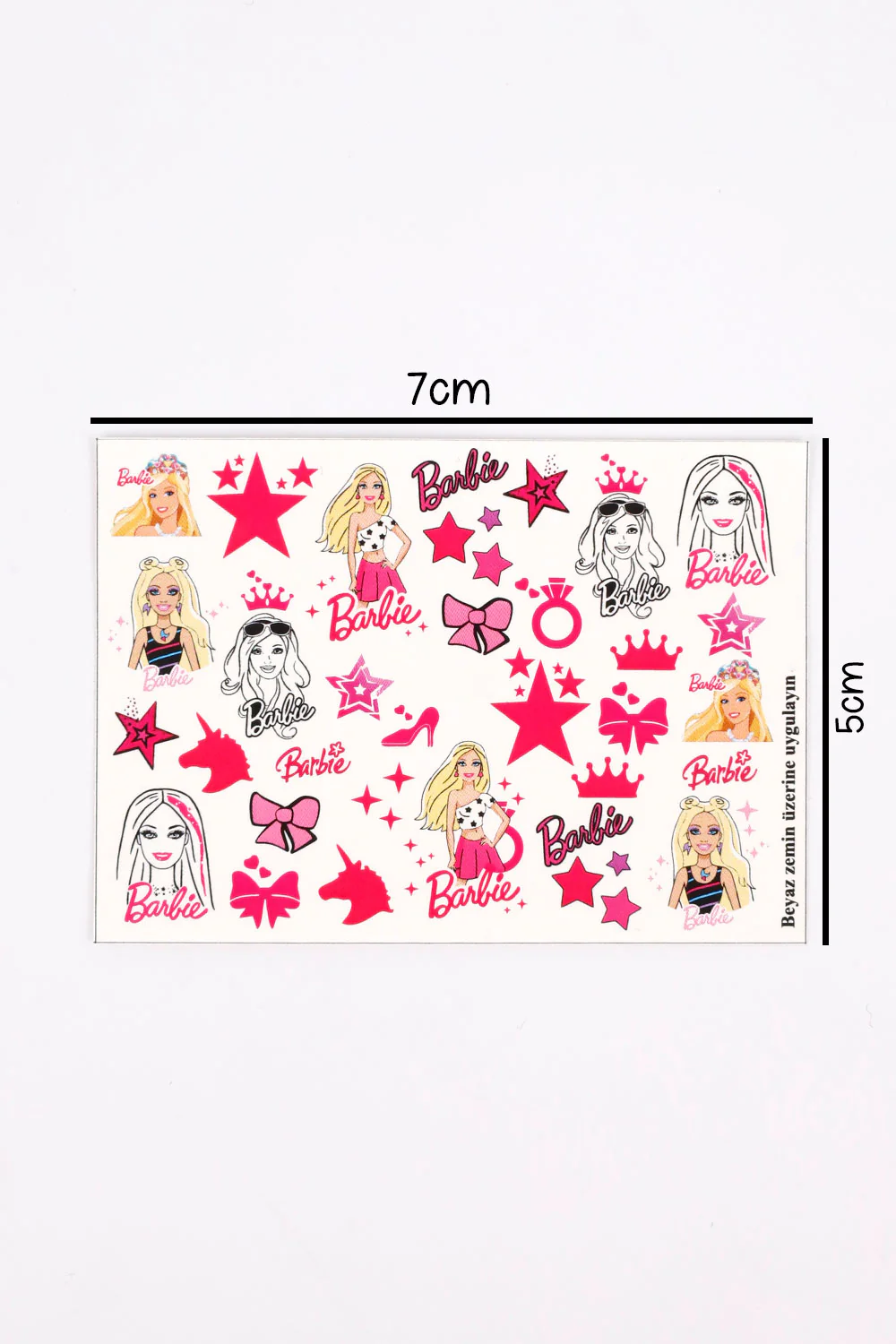 Pembe  Barbie Kız Çocuk Tırnak Sticker - Image 3