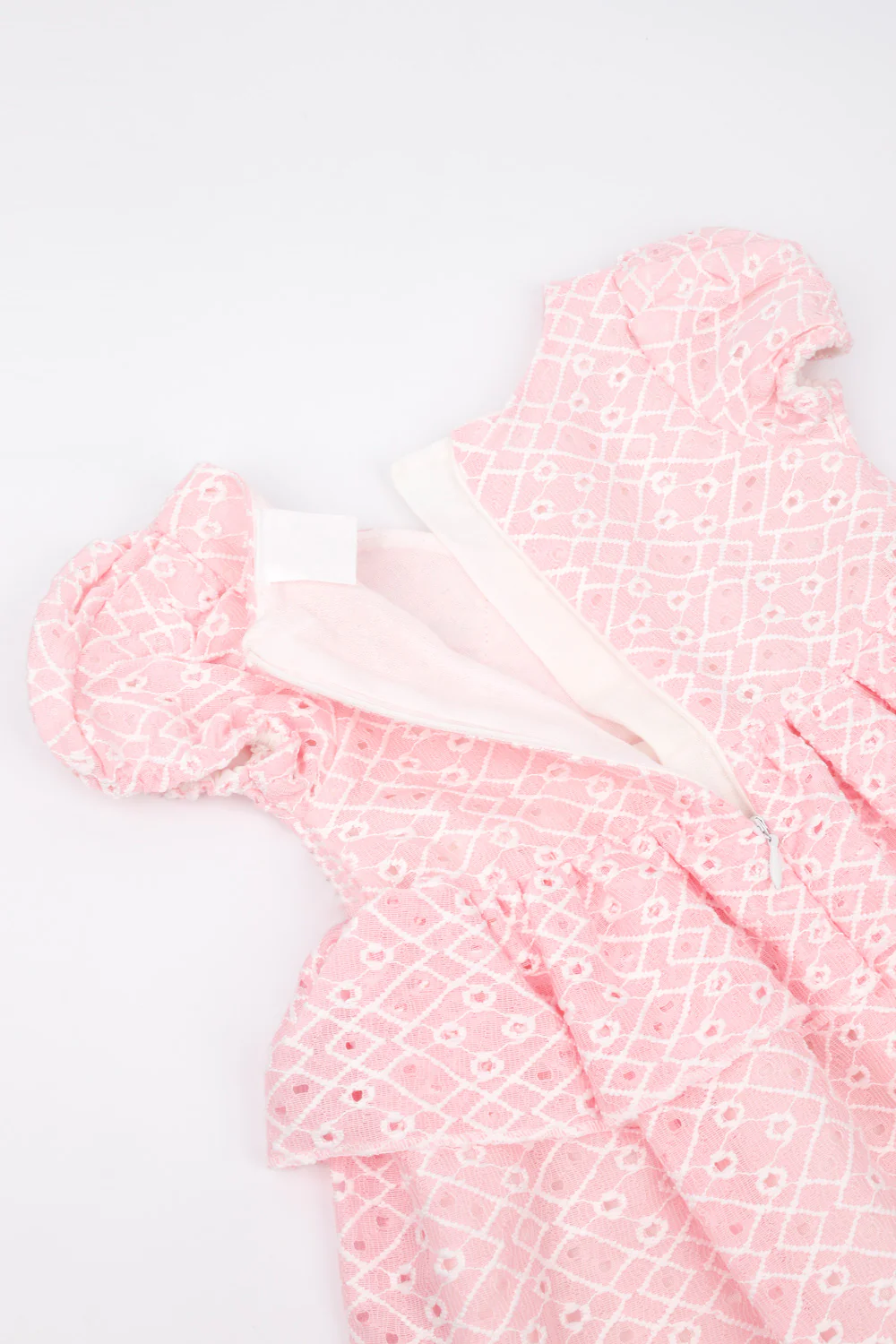Pembe Beli Fırfırlı Dantel Detaylı Kız Bebek Elbise - Elba - Image 3