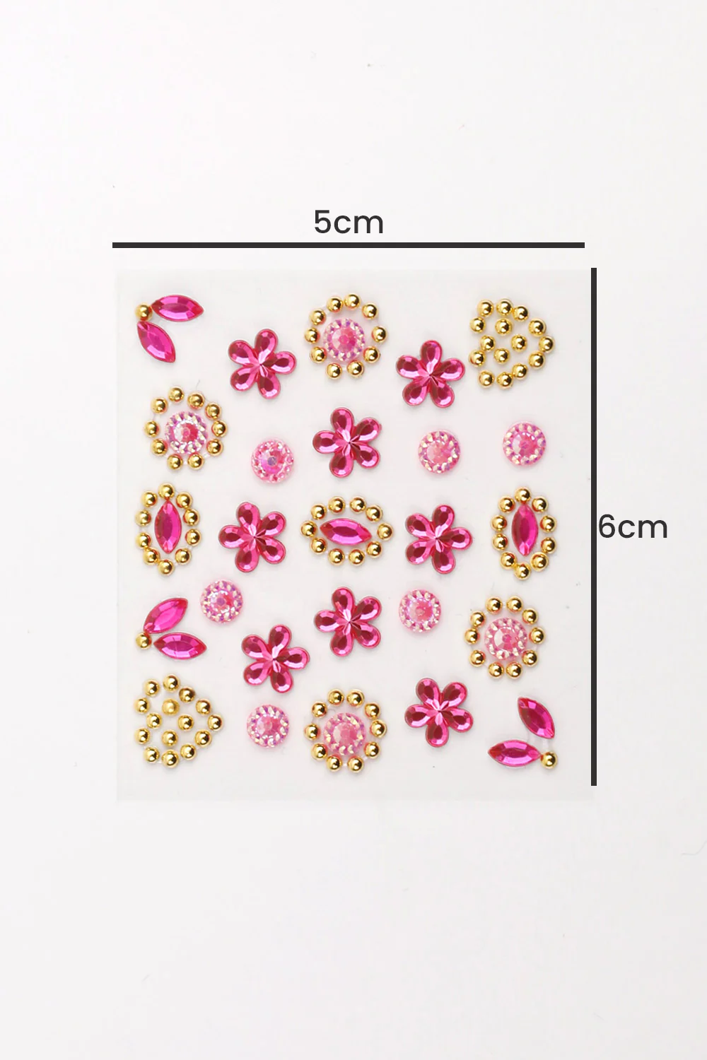 Pembe  Çiçek ve Kalp Temalı Yüz ve Tırnak Sticker - Image 3