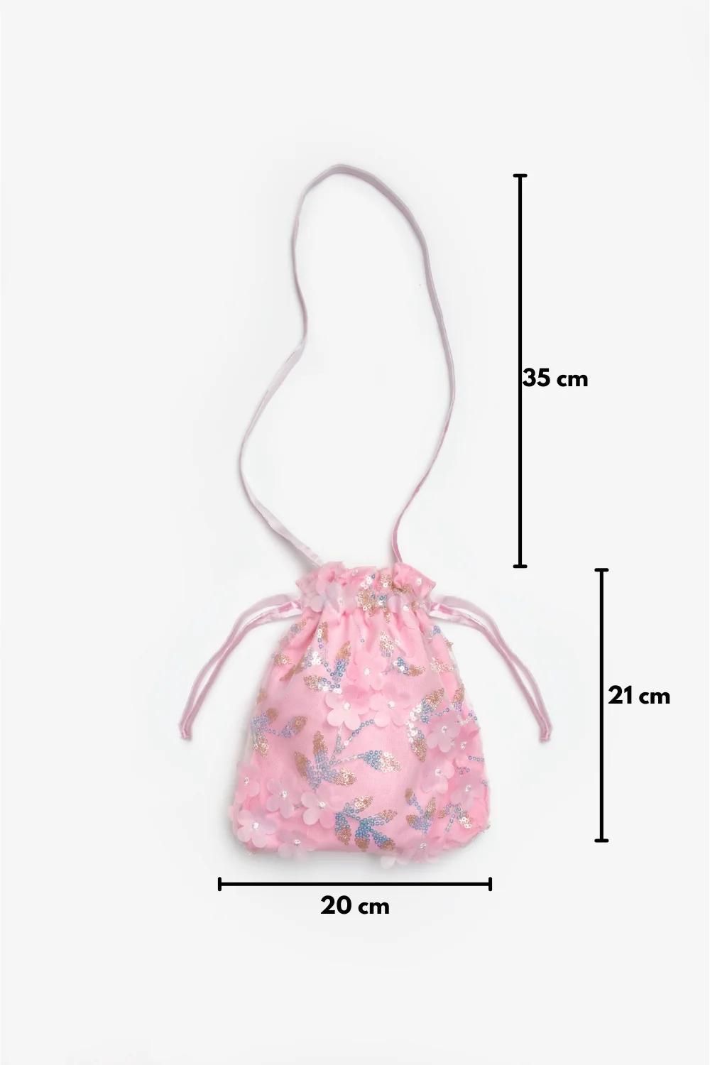 Pembe Çiçek ve Pul Detaylı Kız Çocuk Çanta - Image 3