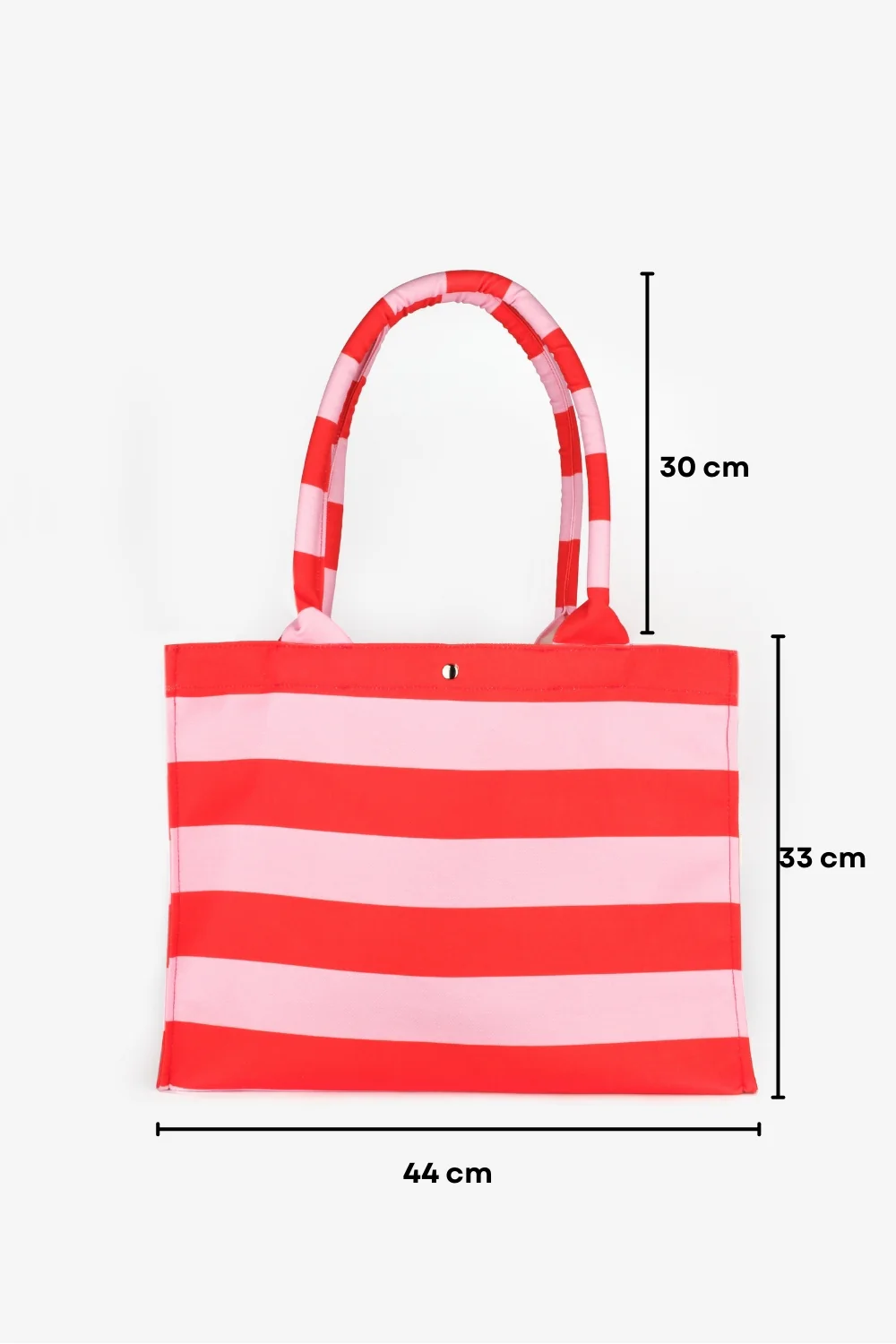 Pembe  Çizgili Kadın Plaj Çantası - Image 4