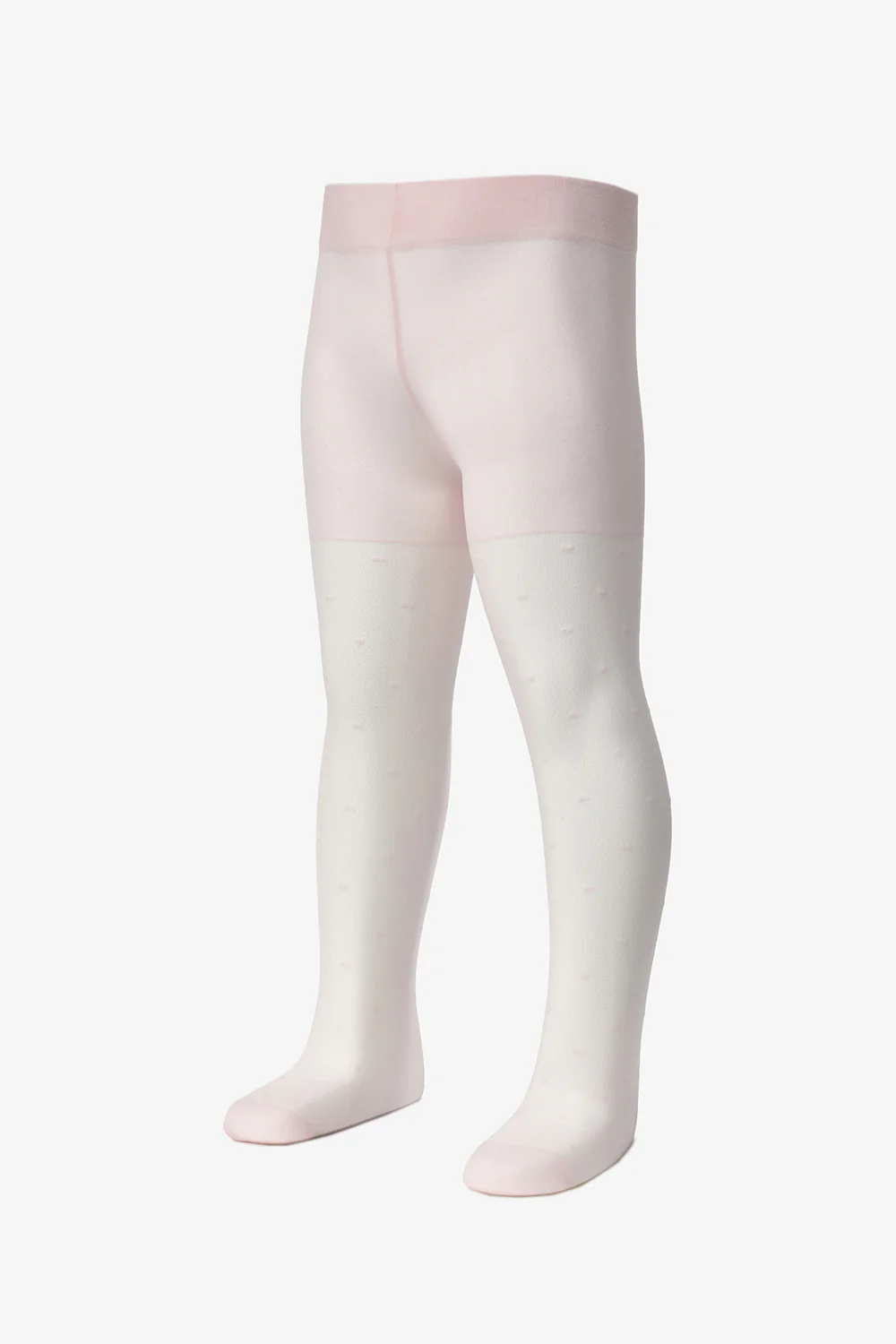 Pembe Çizgili ve Puanlı Kız Çocuk Külotlu Çorap