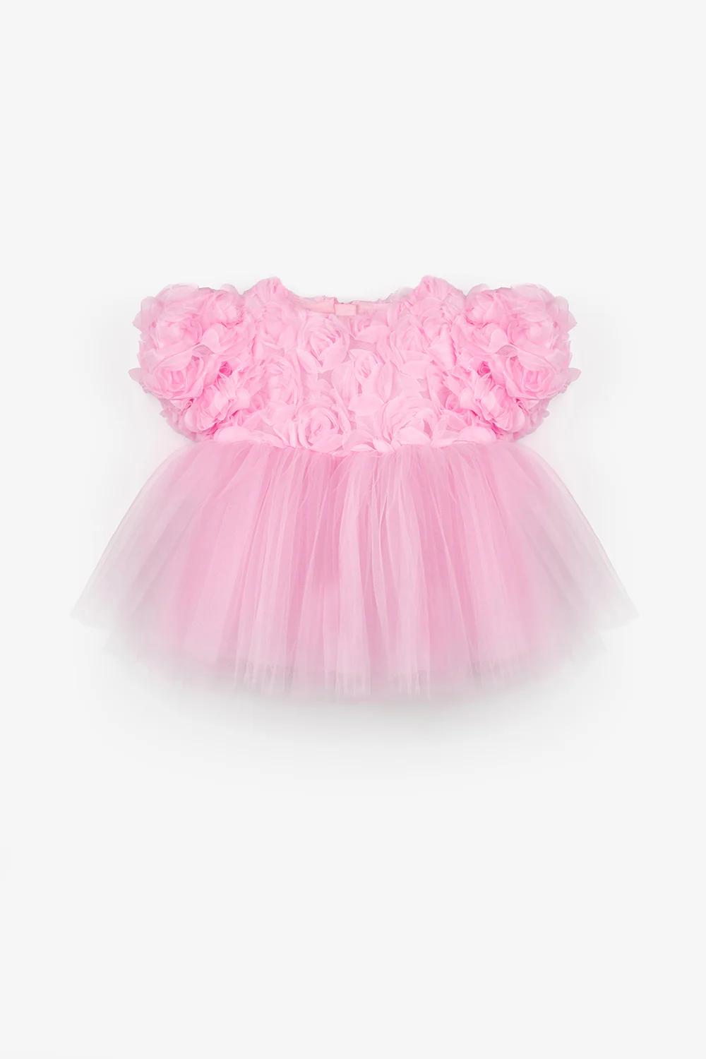 Pembe Gül Detaylı Kız Bebek Elbise - Nelia - Image 2