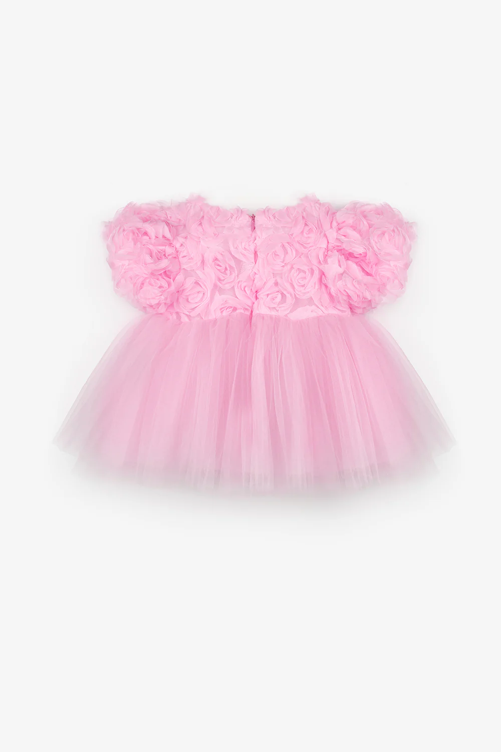 Pembe Gül Detaylı Kız Bebek Elbise - Nelia - Image 3