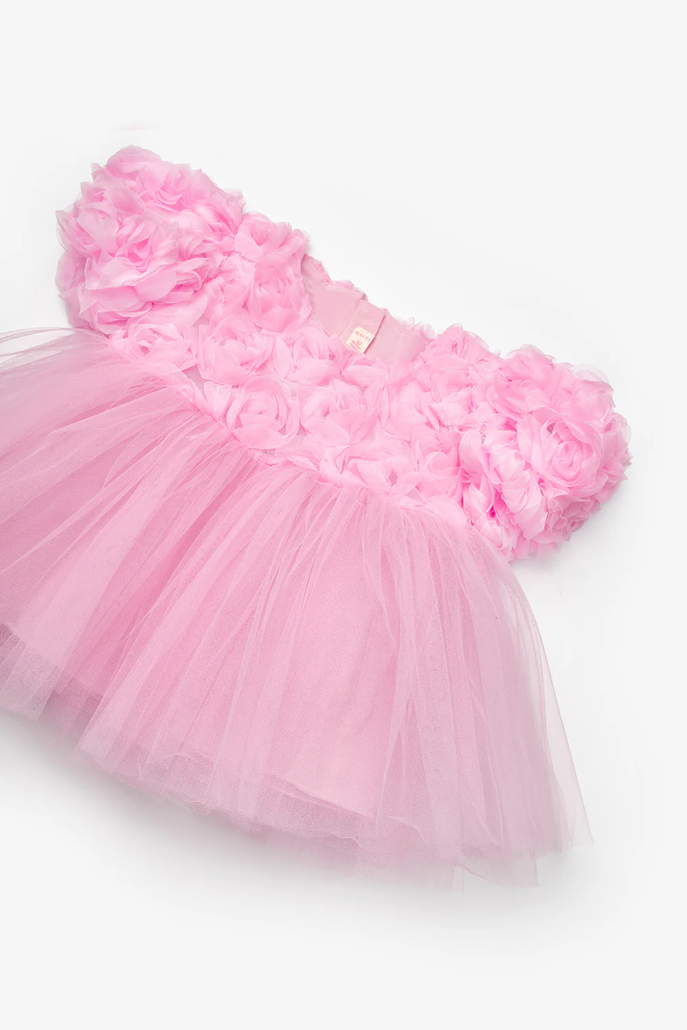 Pembe Gül Detaylı Kız Bebek Elbise - Nelia - Image 4