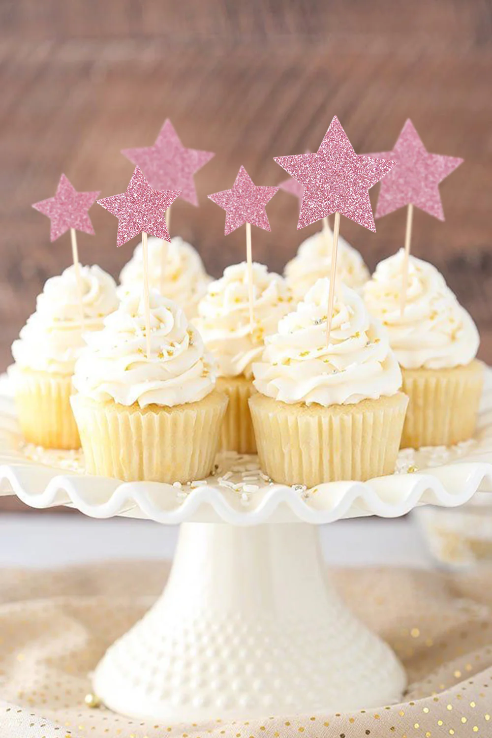 Pembe Happy Birthday Yıldız Pasta Süsü - Image 2