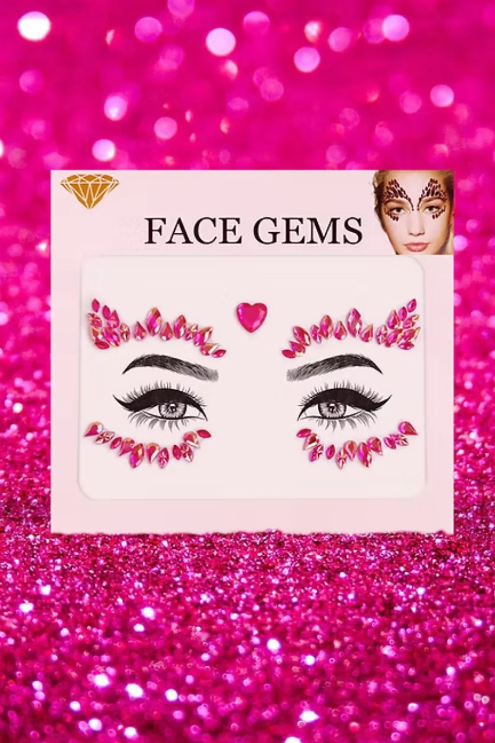 Pembe Kalp Model Kız Çocuk Yüz Sticker