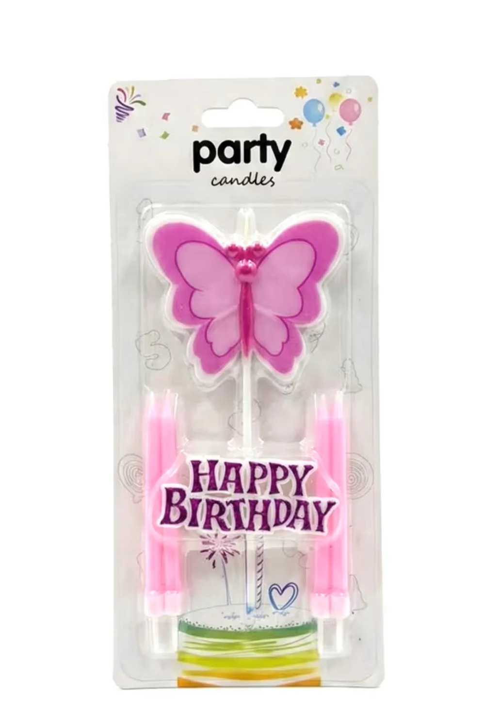 Pembe Kelebek Figürlü Happy Birthday Mum Set - Image 2