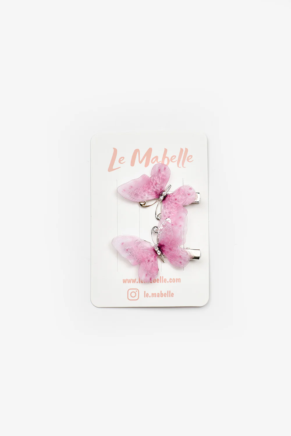 Pembe Kelebek Figürlü İkili Kız Çocuk Klips Toka Set