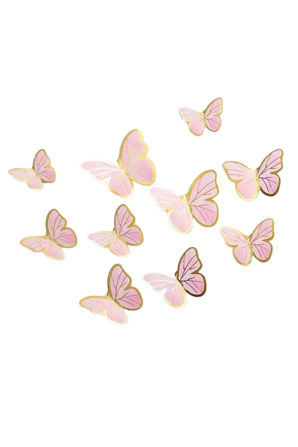 Pembe  Kelebekli Çubuk Pasta Süsü - Image 3