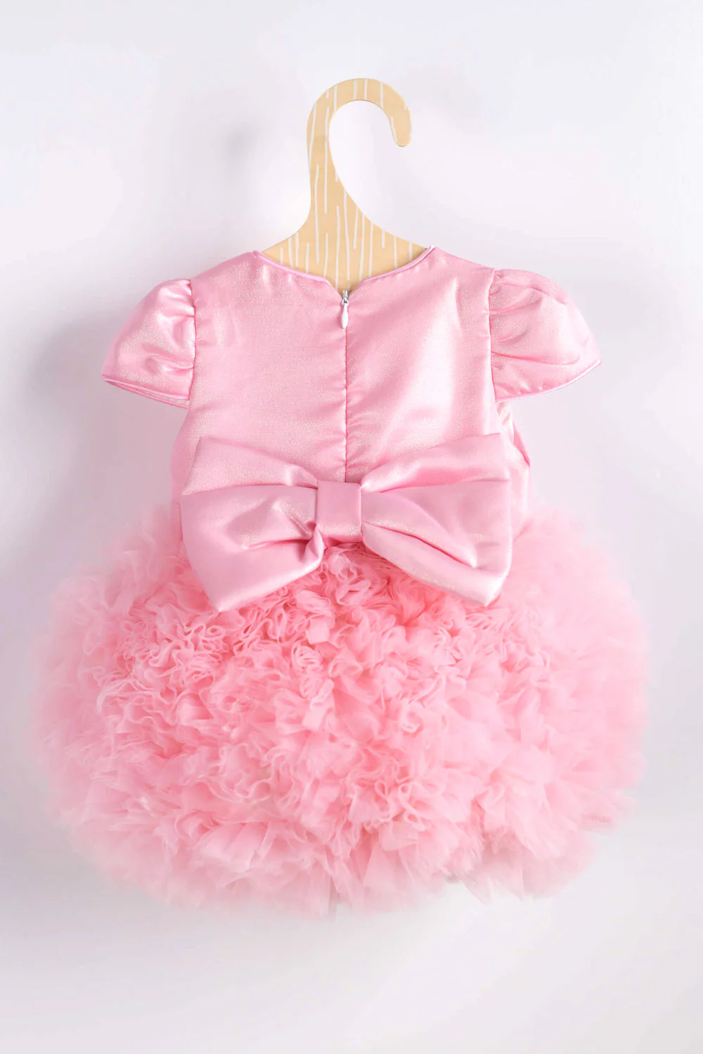 Pembe Kısa Kollu Tütülü Bebek Prenses Elbise - Lina - Image 4