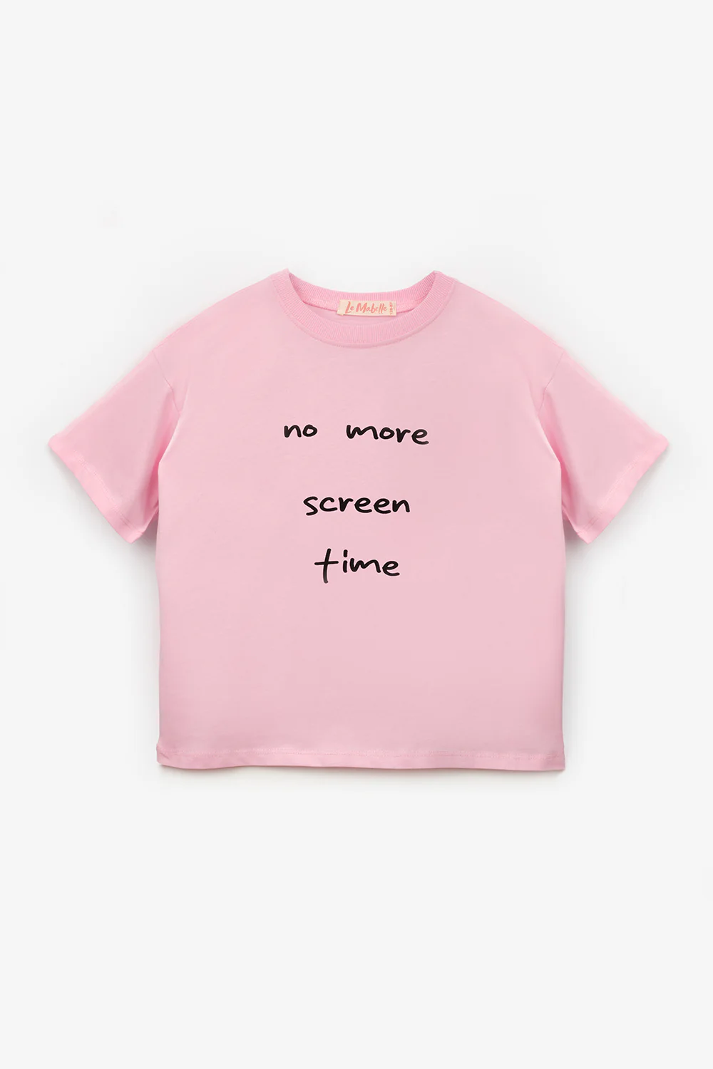 Pembe Motto Baskılı Çocuk Tişört