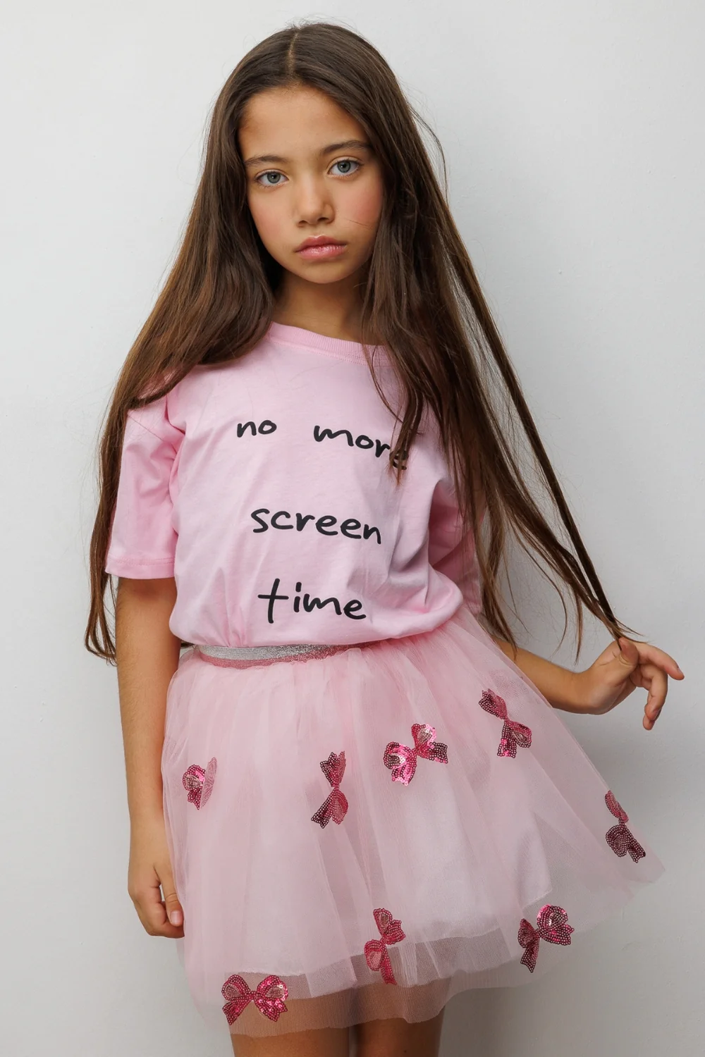 Pembe Motto Baskılı Çocuk Tişört - Image 4