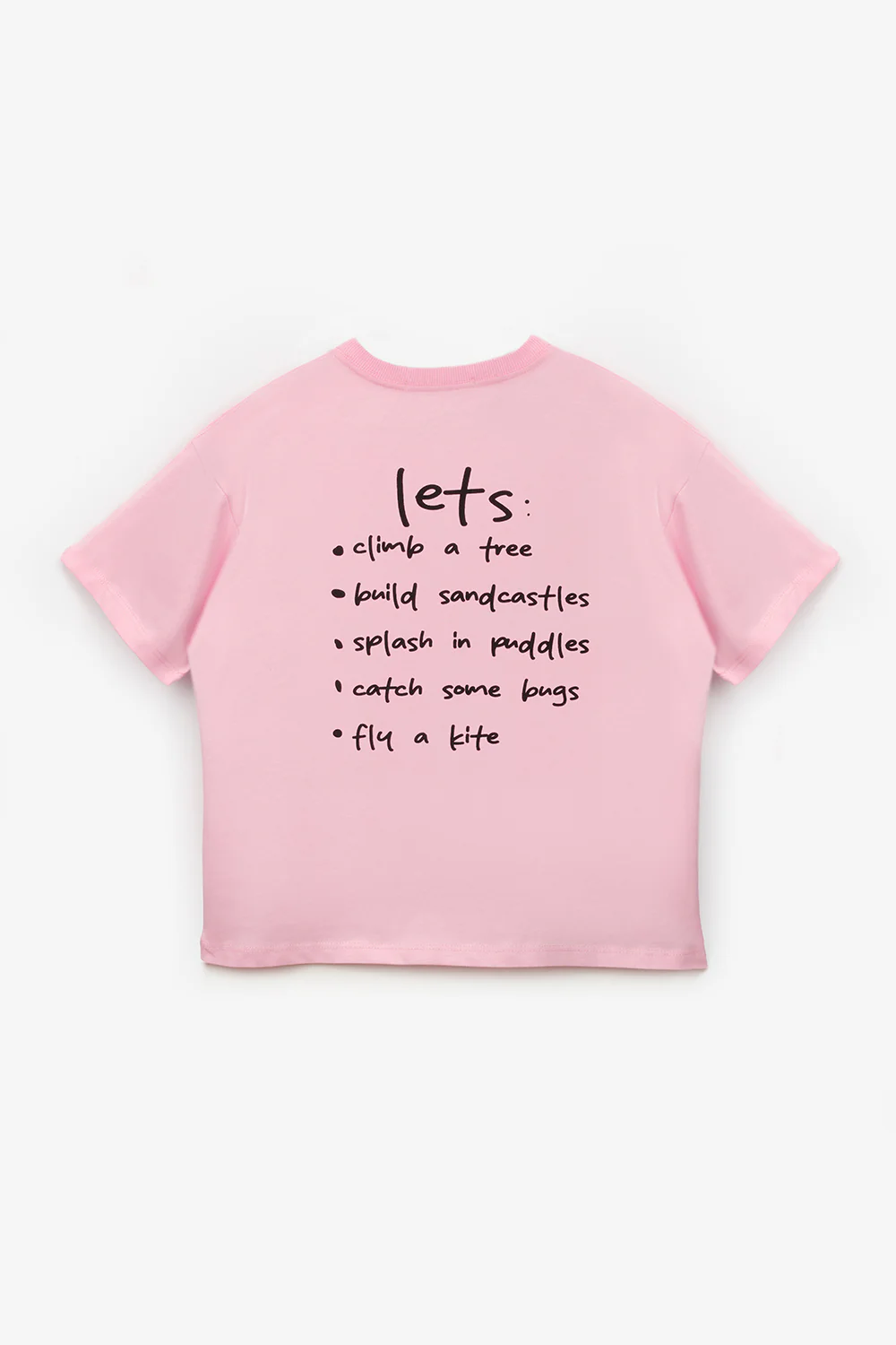 Pembe Motto Baskılı Çocuk Tişört - Image 6