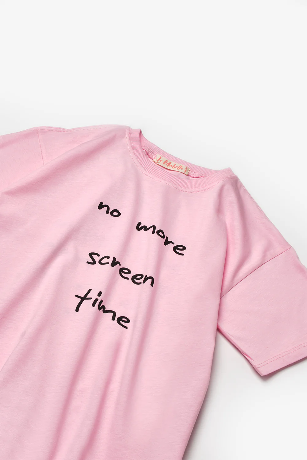 Pembe Motto Baskılı Çocuk Tişört - Image 7