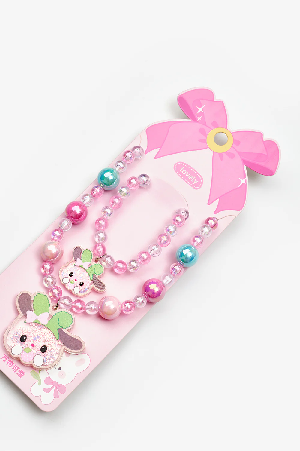 Pembe My Melody Figürlü Kız Çocuk Kolye ve Bileklik Set - Image 2
