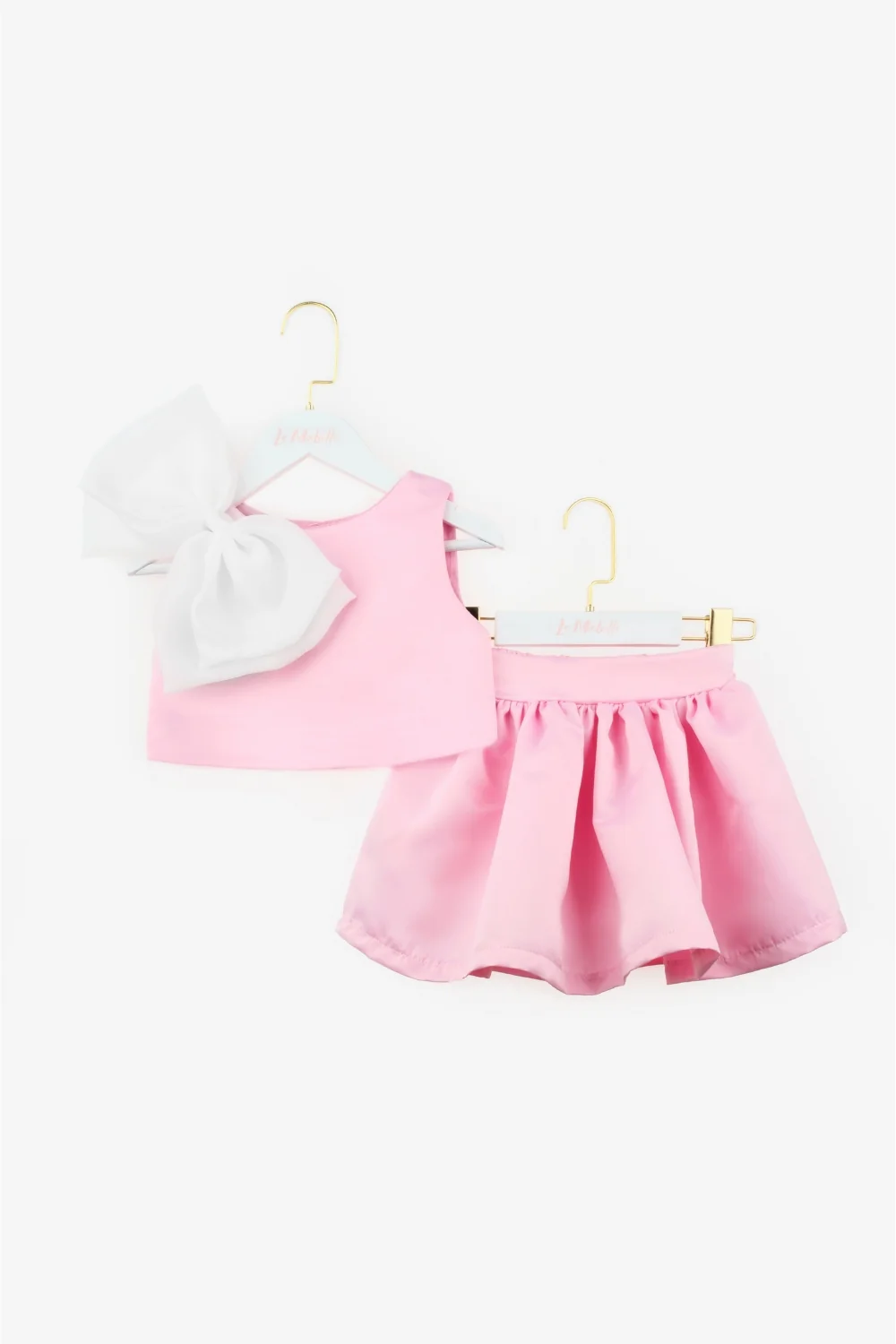 Pembe  Organze Fiyonklu Kız Çocuk İkili Takım - Gale - Image 5