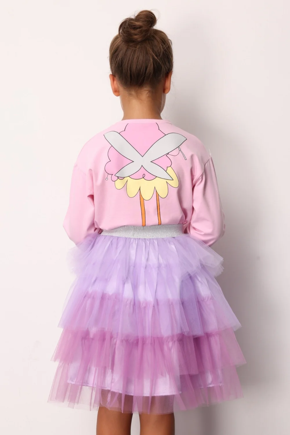 Pembe Peri Kızı Baskılı Kız Çocuk Tişört - Image 3
