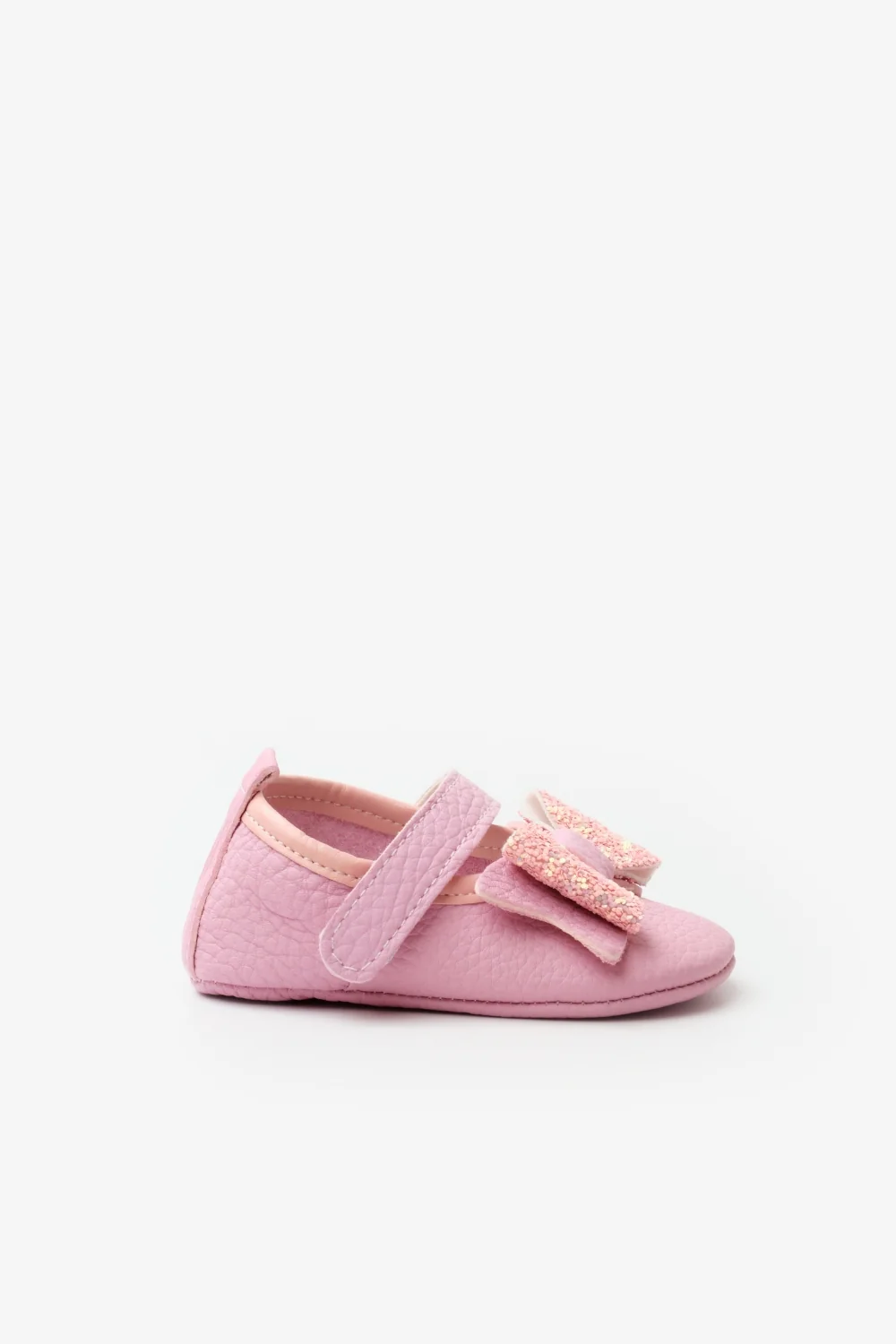 Pembe Pullu Cırtlı Deri Kız Bebek Makosen - Image 2
