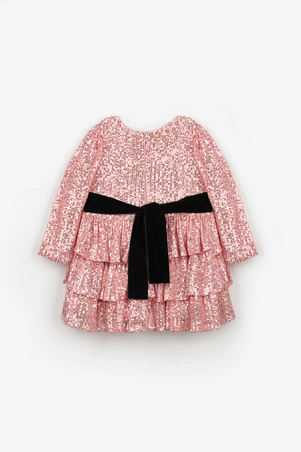 Pembe Pullu Katlı Kız Çocuk Elbise - Liona - Image 6