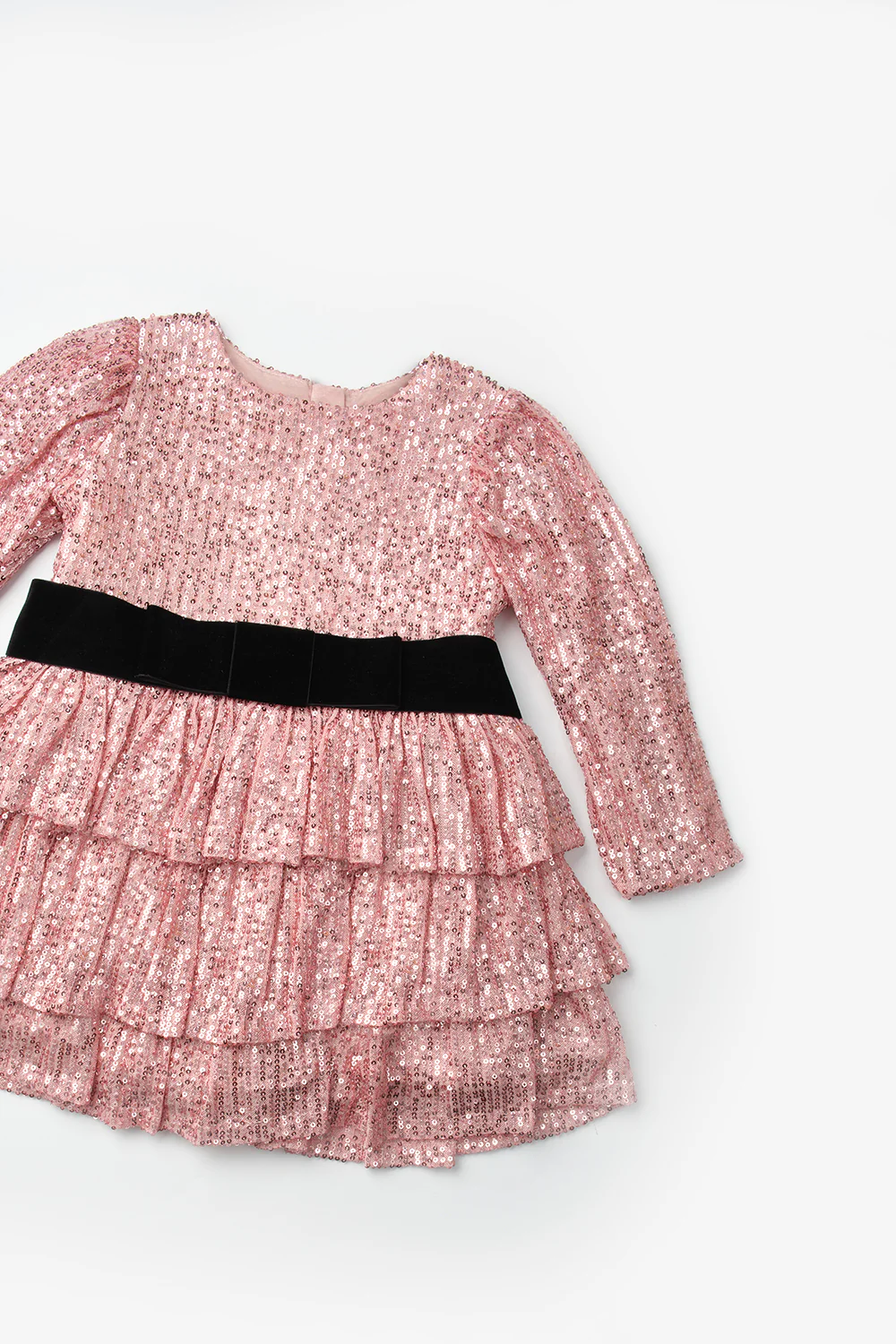 Pembe Pullu Katlı Kız Çocuk Elbise - Liona - Image 7
