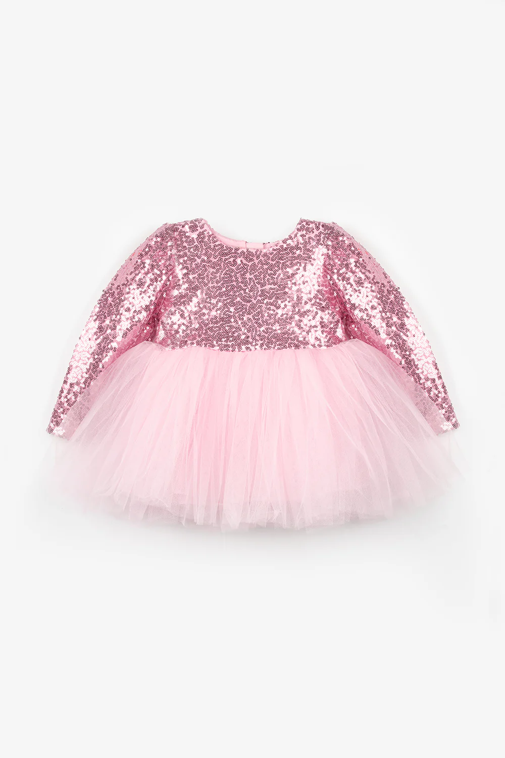 Pembe Pullu Uzun Kollu Kız Bebek Elbise - Berry - Image 2