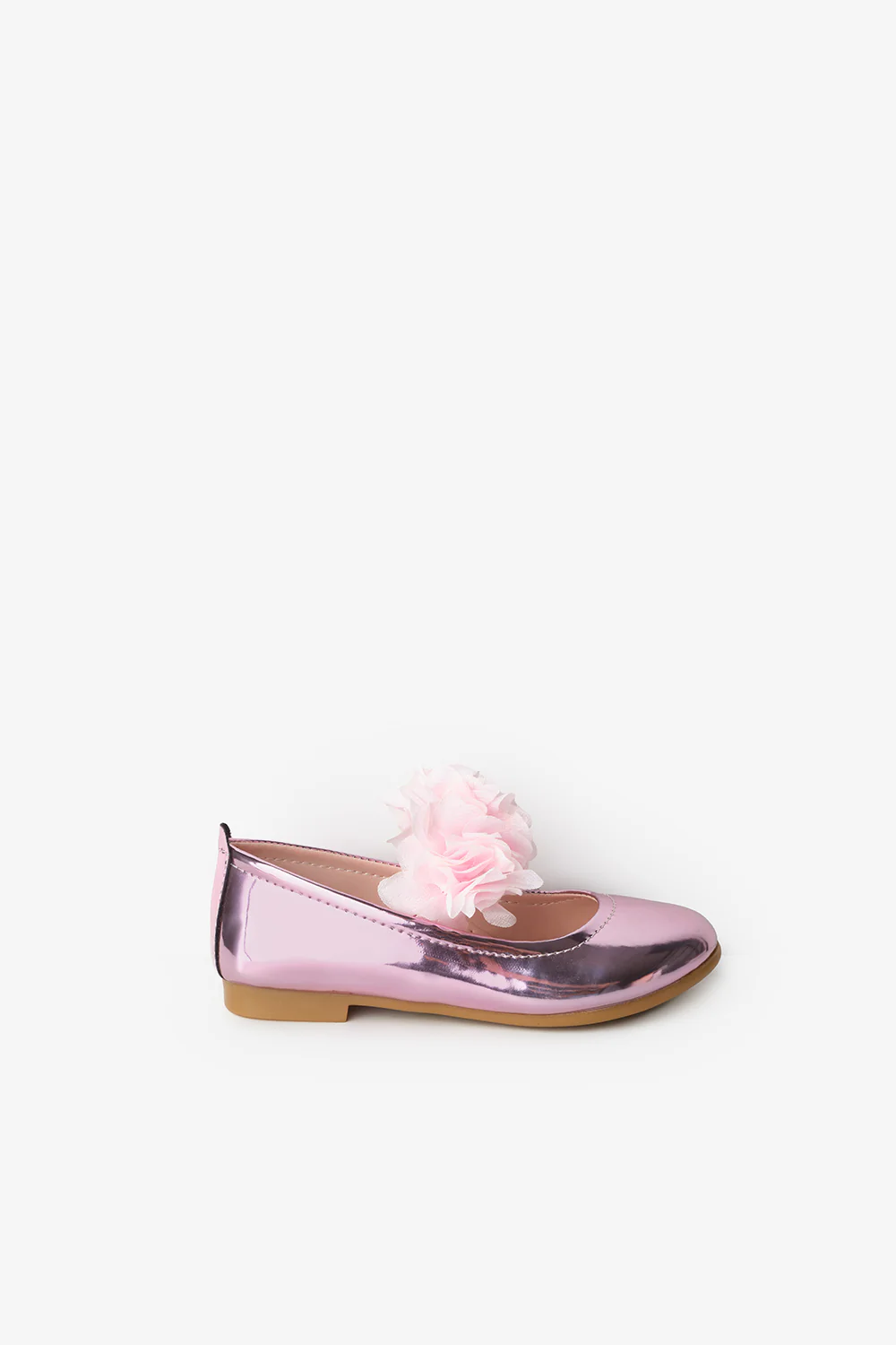 Pembe Tül Çiçekli Kız Çocuk Ayakkabı - Image 2