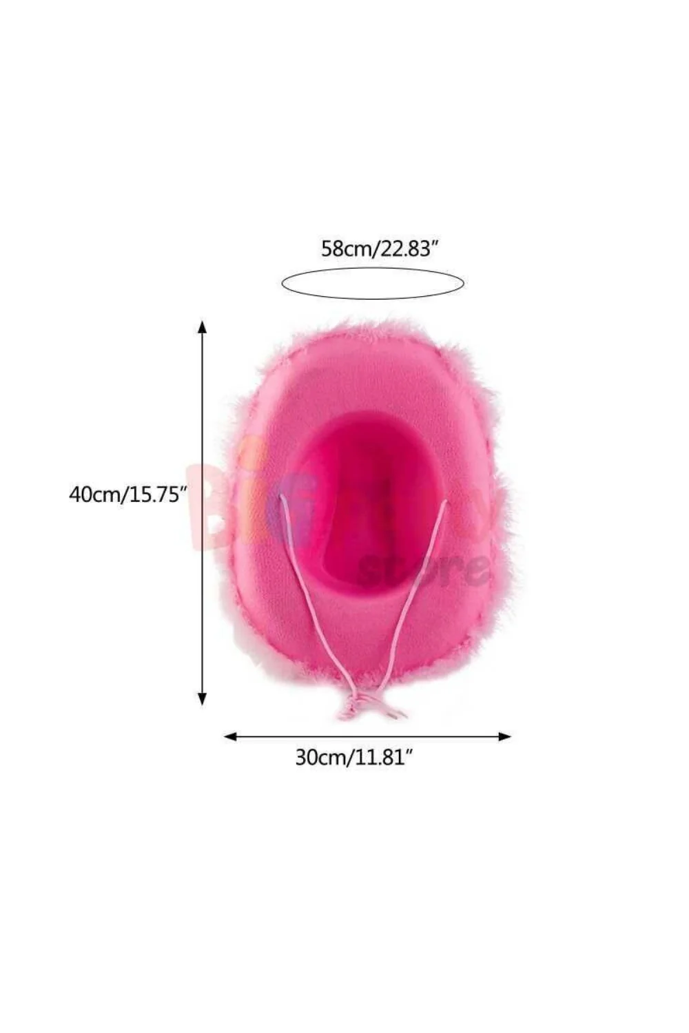 Pembe Tüylü Kız Çocuk Kovboy Şapkası - Image 7