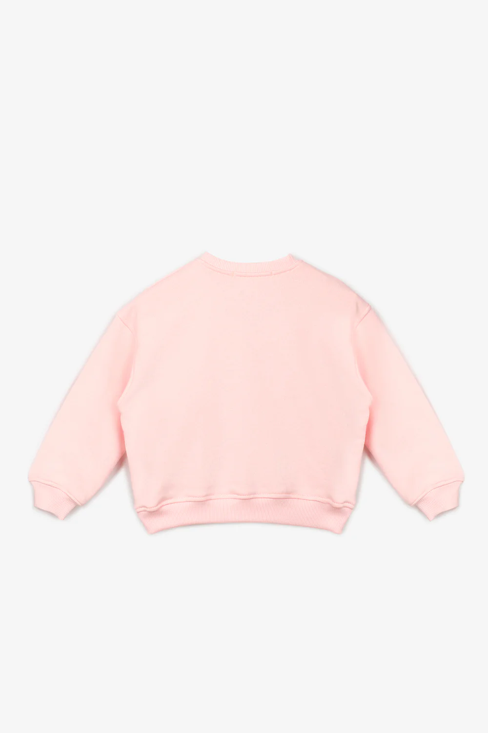 Pembe  Yıldız Nakışlı Kurdele Detaylı Kız Çocuk Sweatshirt - Image 3