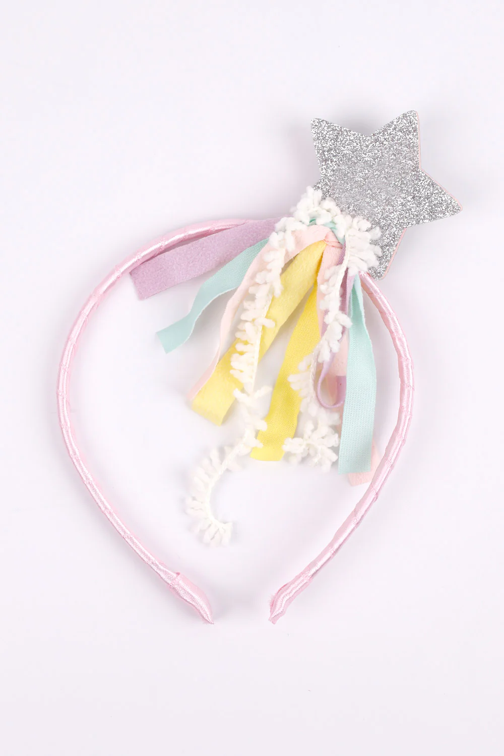 Pembe Yıldız Püsküllü Kız Çocuk Asa Taç Set - Image 3