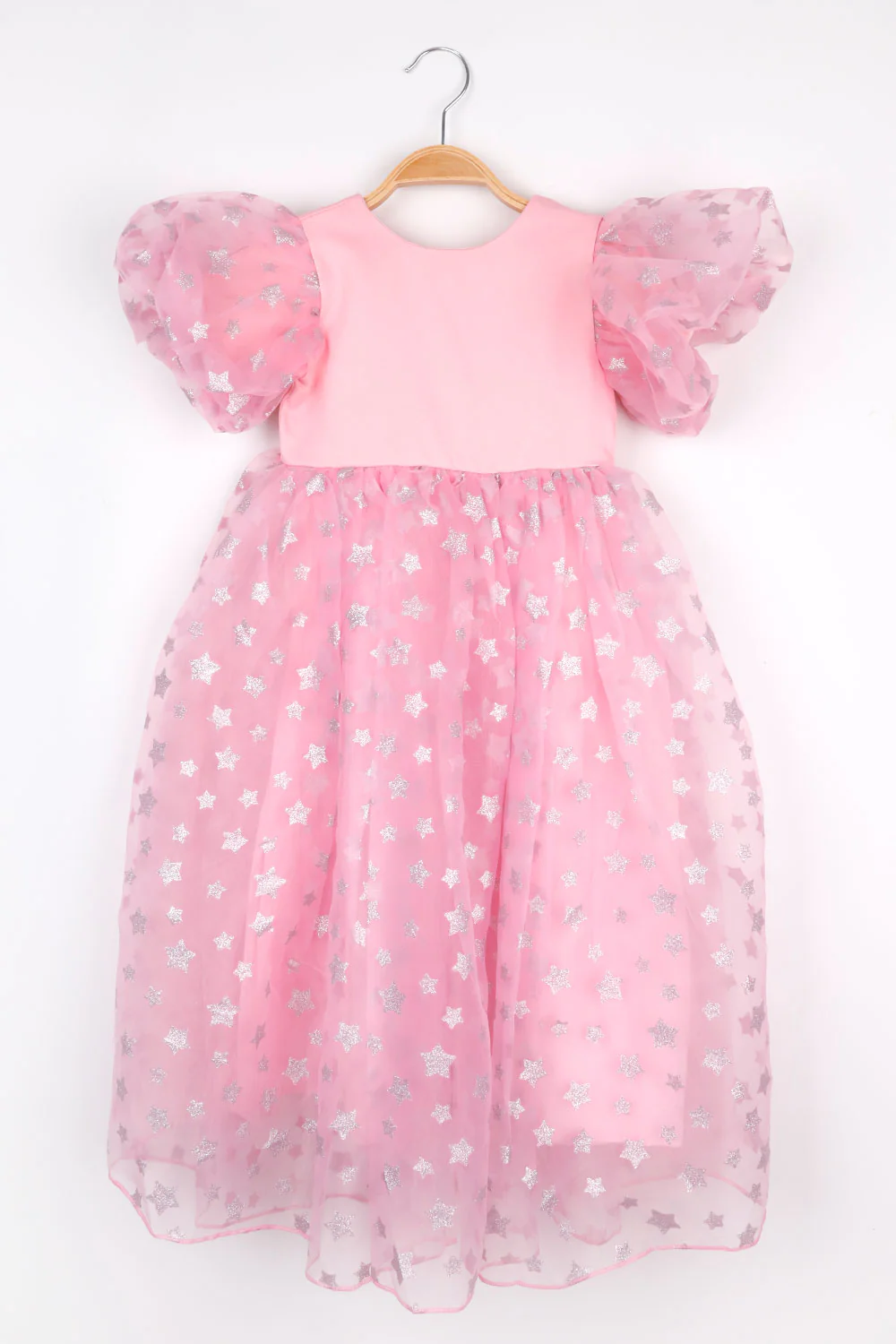 Pembe Yıldızlı Tül Etekli Kız Çocuk Elbise - Elsa - Image 4