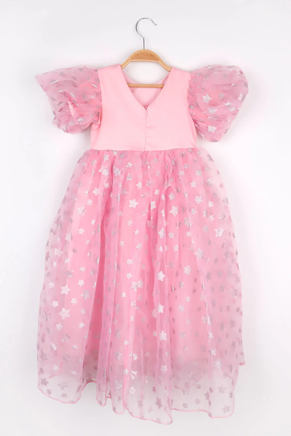 Pembe Yıldızlı Tül Etekli Kız Çocuk Elbise - Elsa - Image 5