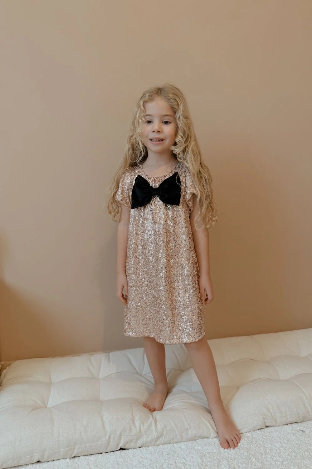 Rose Pullu Fiyonk Detaylı Kız Çocuk Elbise - Rhea - Image 3