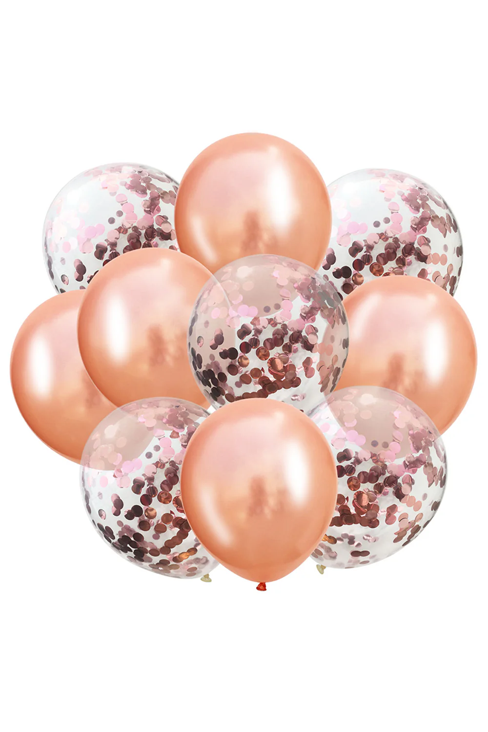 Rose Rose Konfetili Şeffaf Balon Set