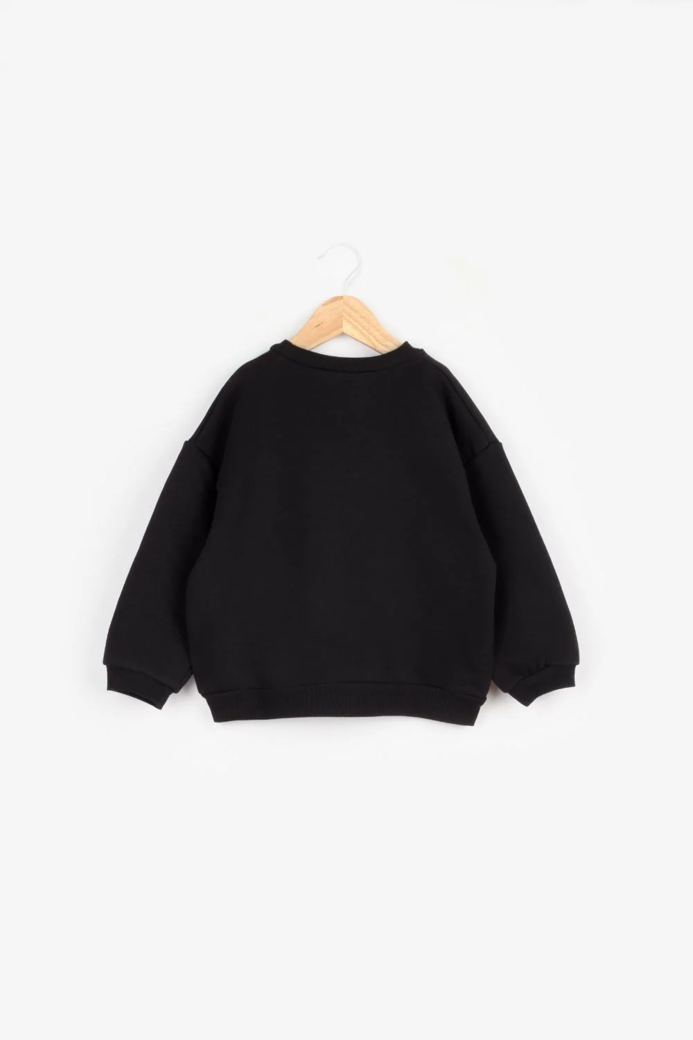 Siyah Gül Aksesuarlı Kız Çocuk Sweatshirt - Elisa - Image 5